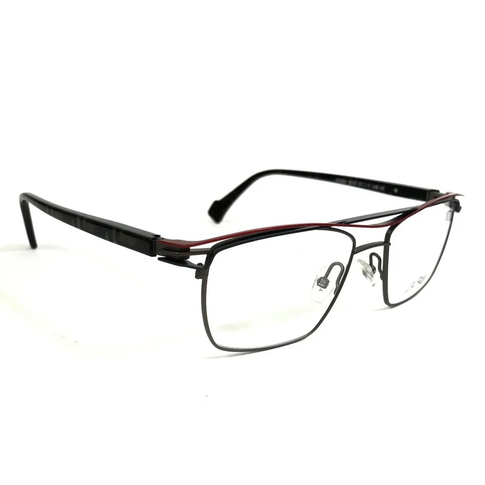 J.F. Rey Eyeglasses Frames JF2963 0530 Brown Blue Gray Red Rectangle 53-17-148